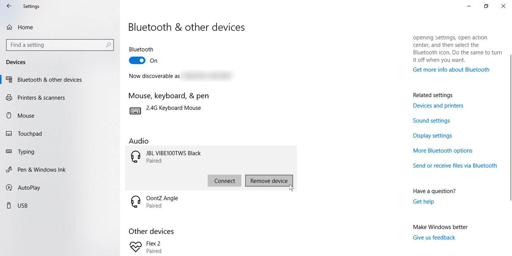 Unpair or disconnect Bluetooth devices