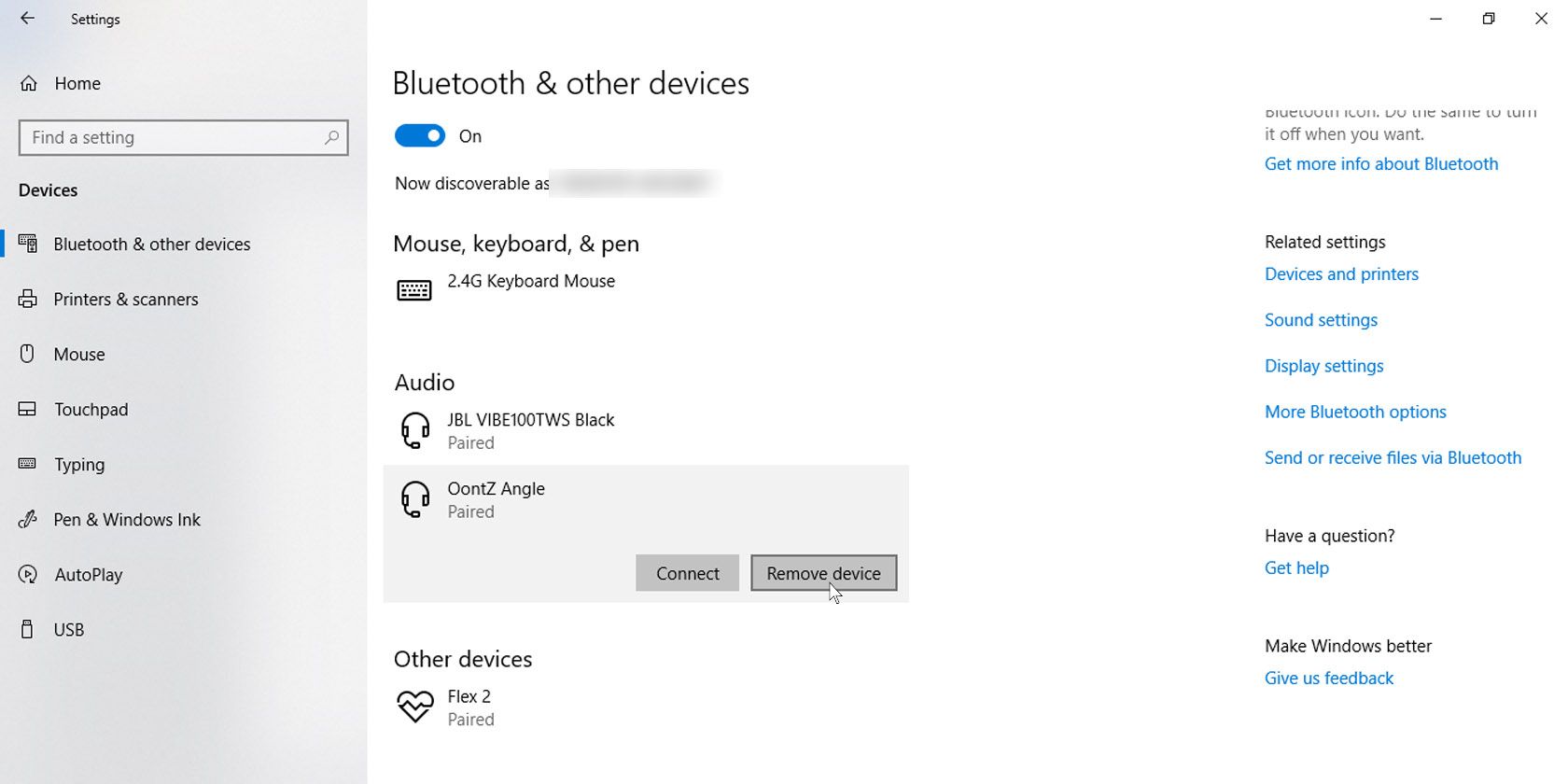 Disconnect other Bluetooth devices