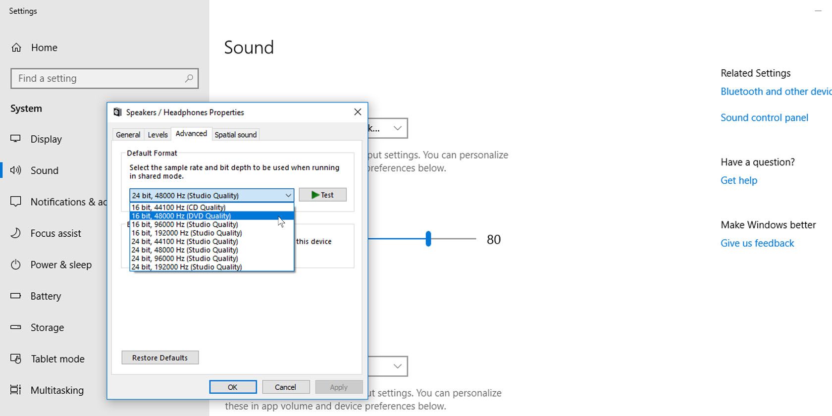 Change audio sample rate