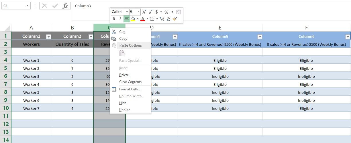 Insert Option Greyed Out As Sheet Is Completely Converted Into a Table