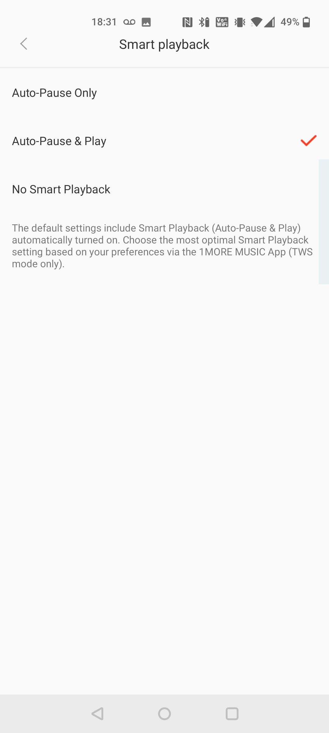 1more pistonbuds pro app playback settings