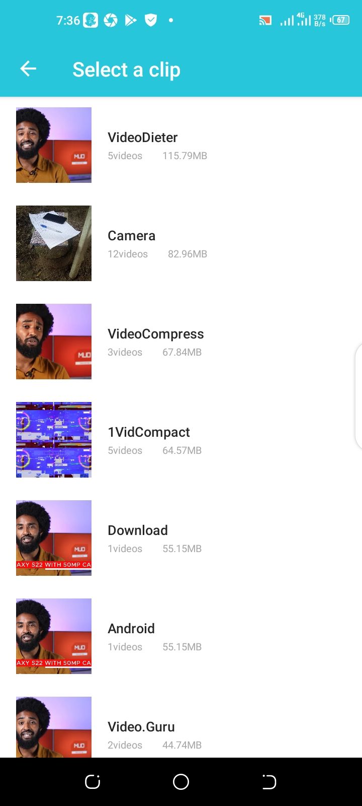 Screenshot of VidCompact video compression app