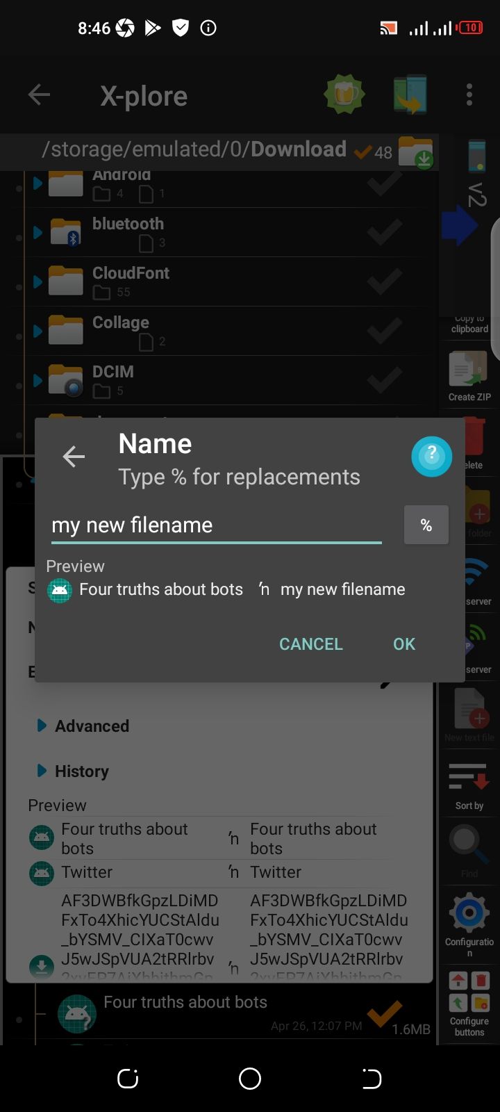 Batch Renaming of files on Android
