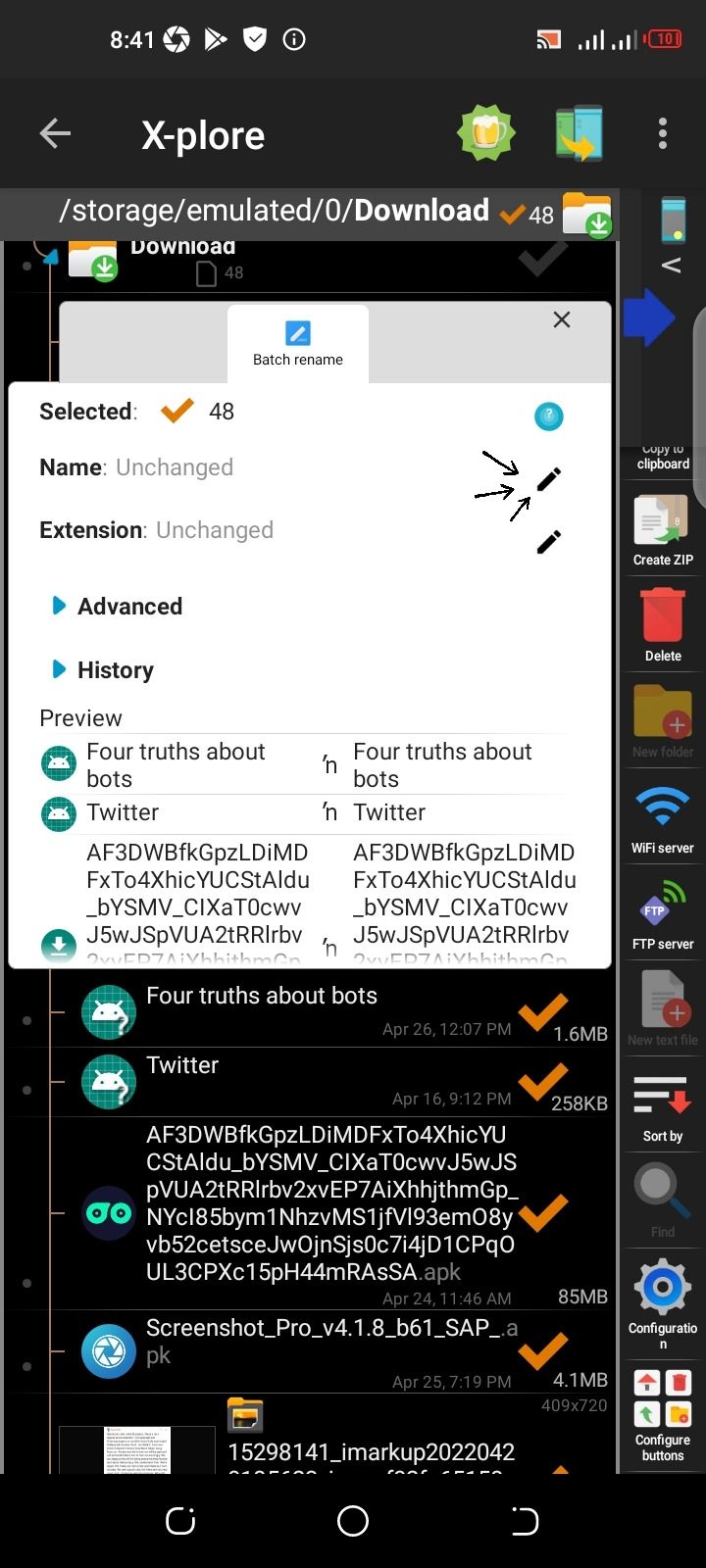 Screenshot of X-plore app