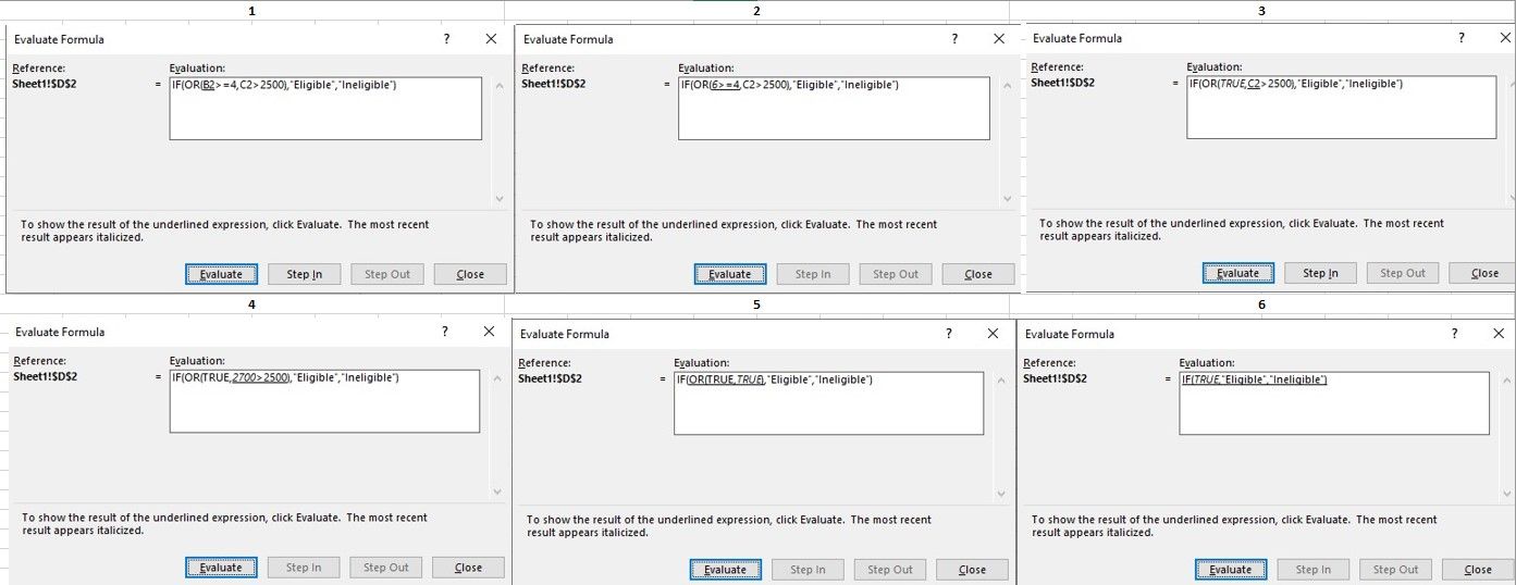 All Steps Involved in Evaluation Process in Microsoft Excel