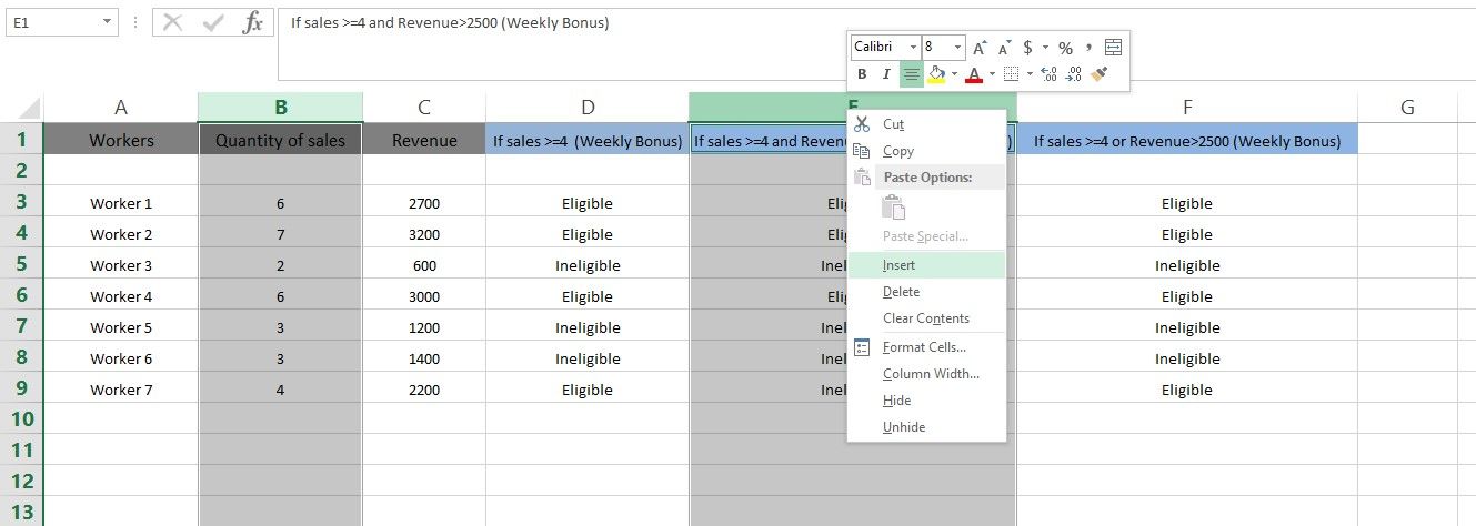 Adding Columns With Non-adjacent Columns In Microsoft Excel
