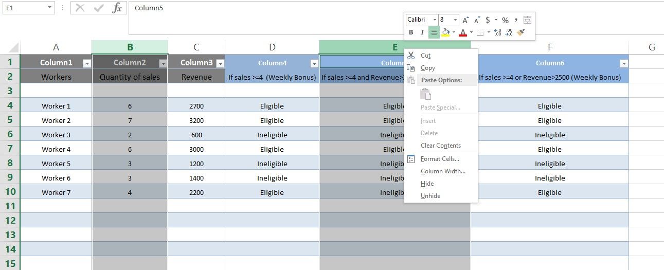 Insert Option Greyed Out While Adding Column With Non-Adjacent Column in Microsoft Excel