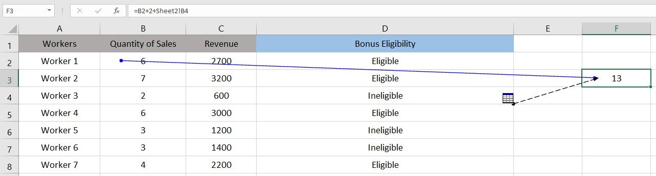 Trace Precedents Showing Dependence of Formula in Another  Microsoft Excel  Sheet