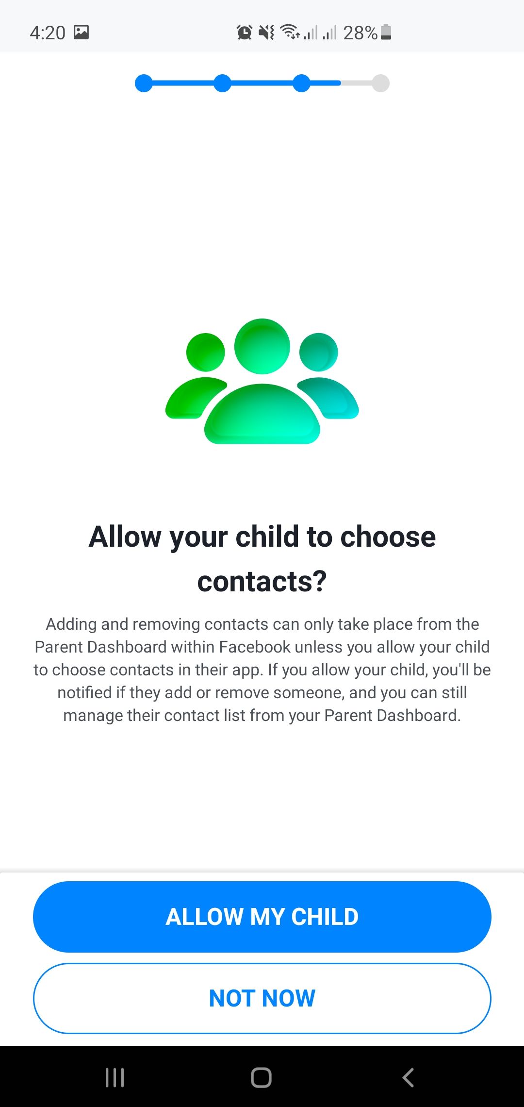 Allow your child to choose contacts