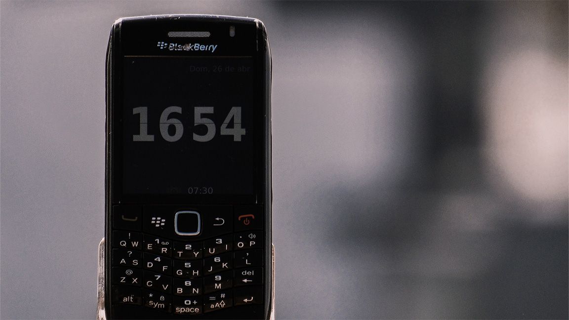 Blackberry phone on blurry background