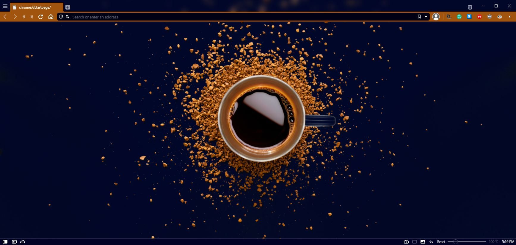 A Screenshot of the Caffeine Theme for Vivaldi