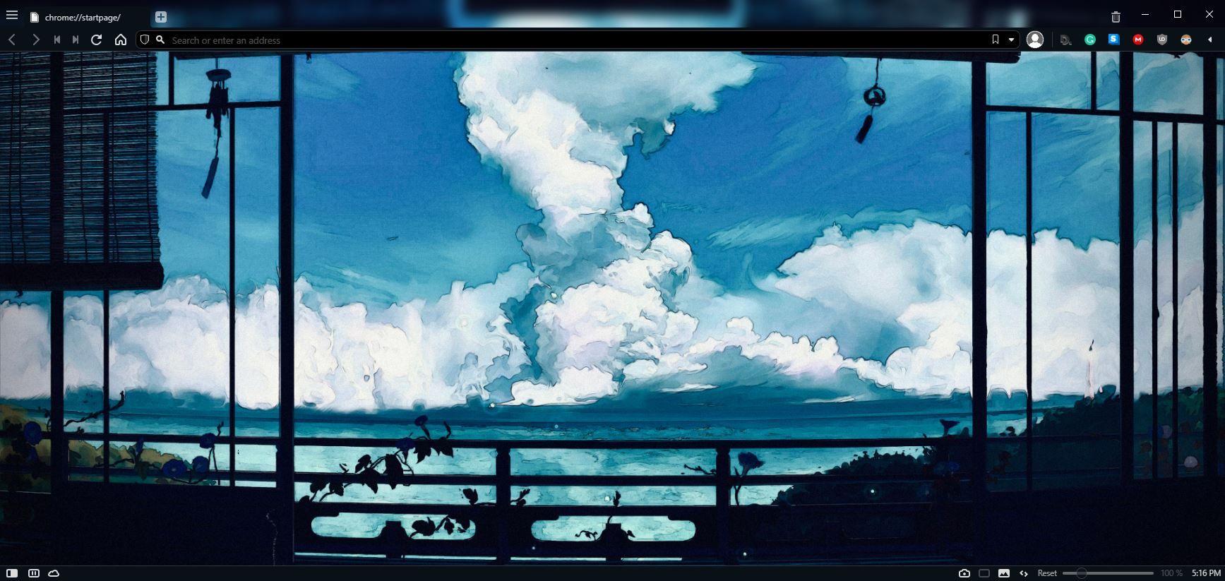 A Screenshot of the Cloudside Theme for Vivaldi