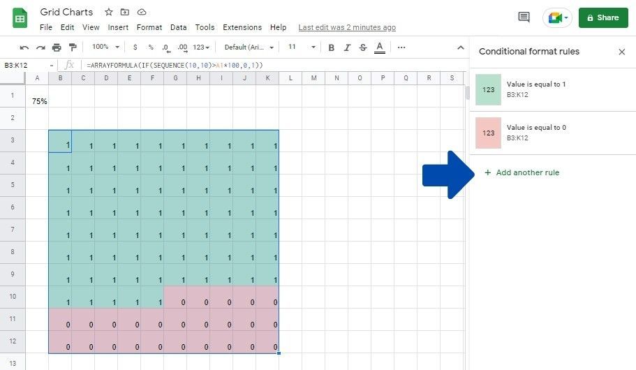 Adding extra rules to the conditional formatting