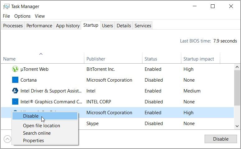 Disabling the PowerShell or CMD Startup Status on the Task Manager