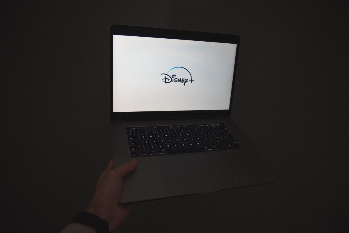Disney Plus logo on laptop screen
