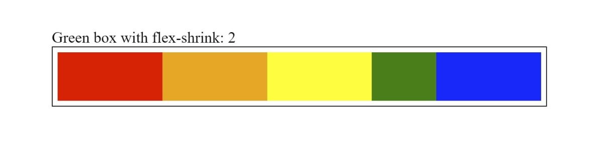مثال Flex Shrink - مورد سبز فضای کمتری در ظرف می گیرد