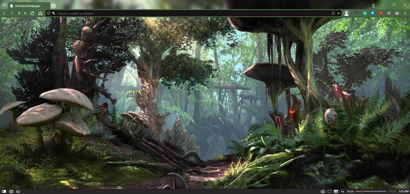 A Screenshot of the Forest Fantasy Theme for Vivaldi