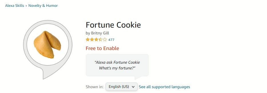 Fortune Cookie Alexa Skill