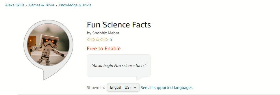 Fun Science Facts Alexa Skill