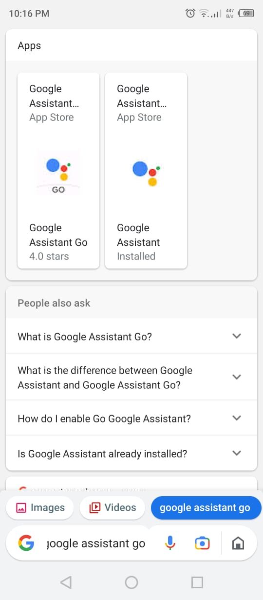 Google Go - Search Results
