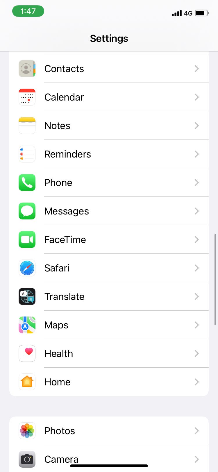 Safari settings on iPhone