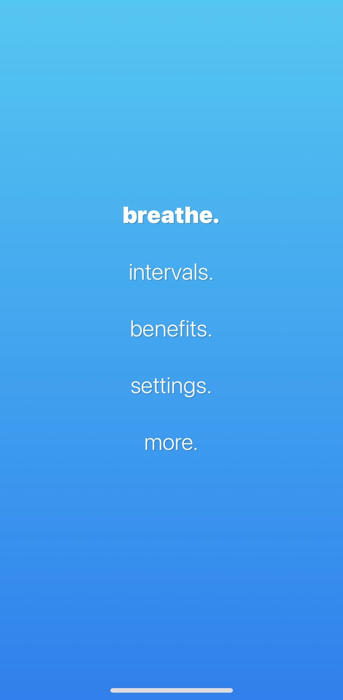 Screenshot showing home screen from iBreathe app