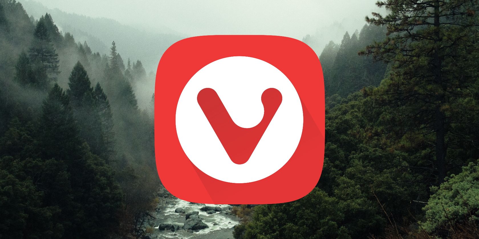 Vivaldi logo in from of landscape background