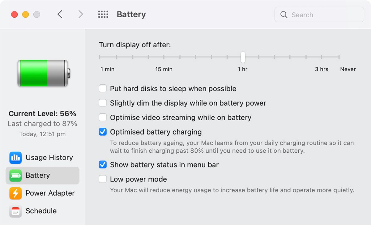 Optimized Battery Charging on Mac