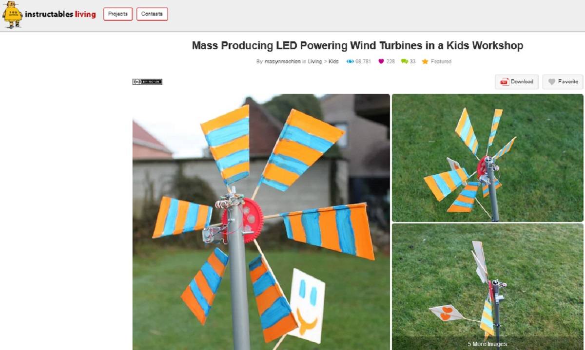 Mass- Producing- LED- Powering- Wind- Turbines- in - a- Kids - Workshop