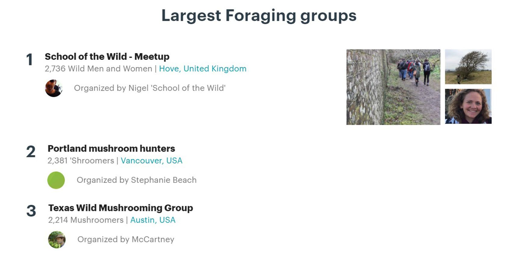 اسکرین شات Meetup Foraging Groups