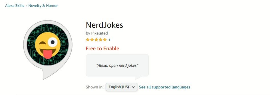 Nerd Jokes Alexa Skill