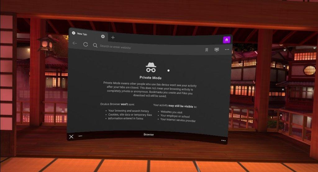 مرور خصوصی Oculus Quest 2