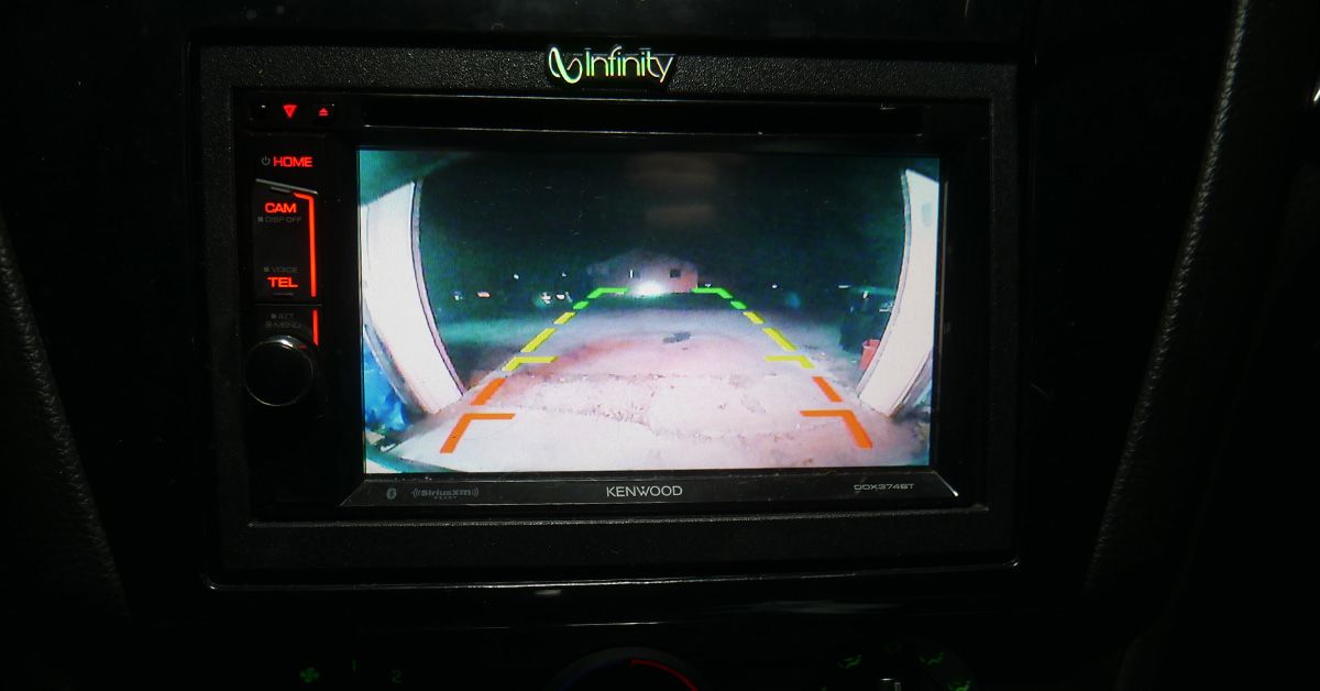 Rear View camera being tested after being installed.