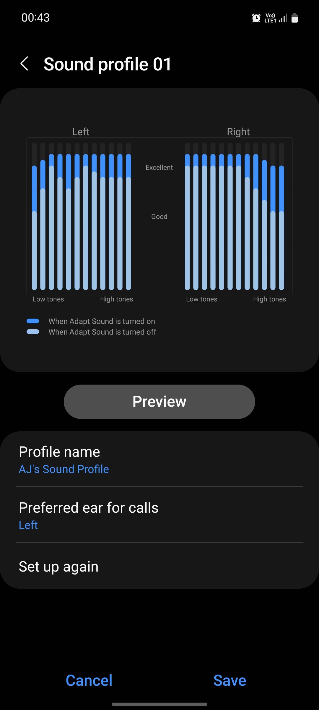 Samsung Adapt Sound Personalized Sound Profile