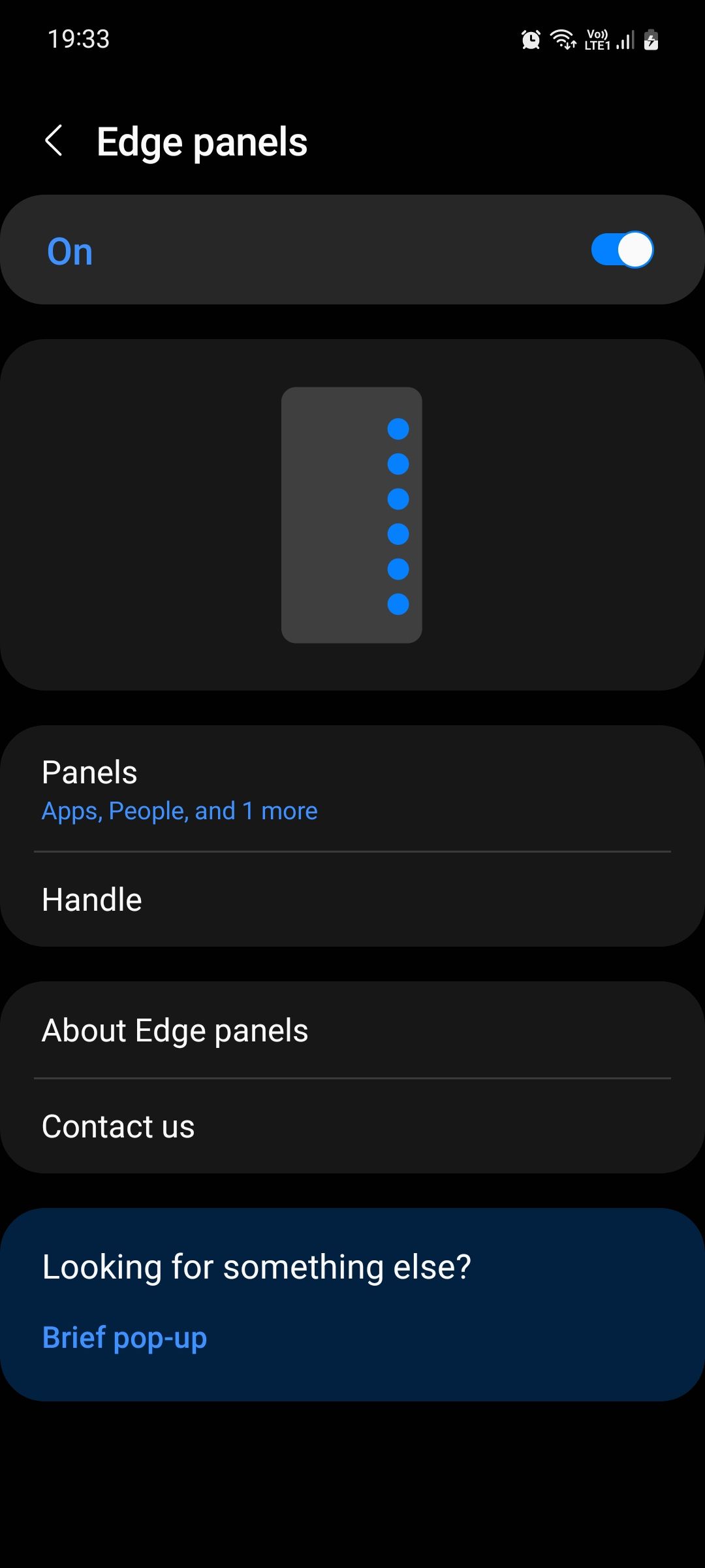 Samsung Galaxy settings edge panels