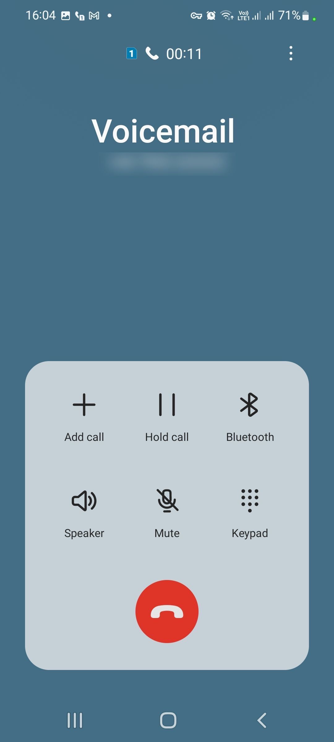 Samsung access voicemail via call