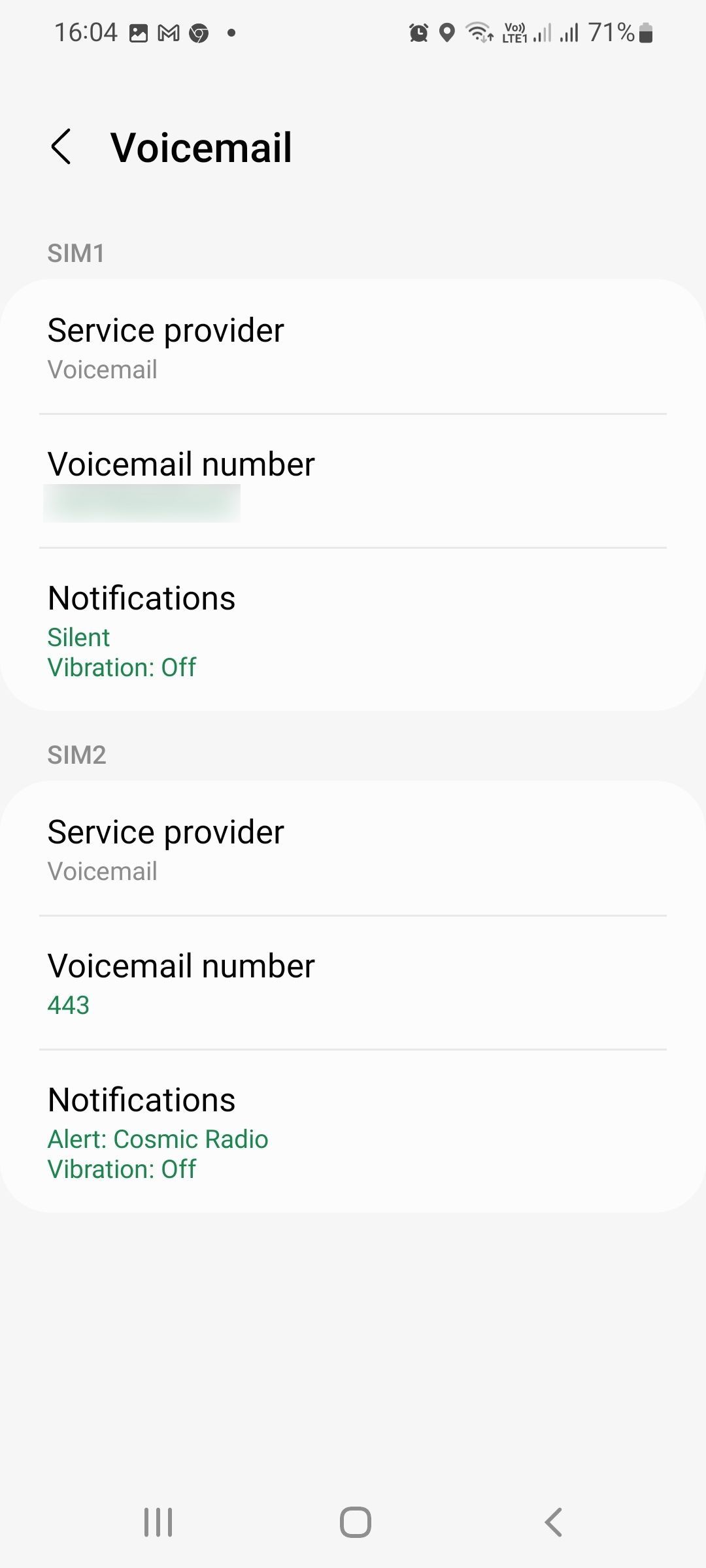 Samsung set up voicemail information