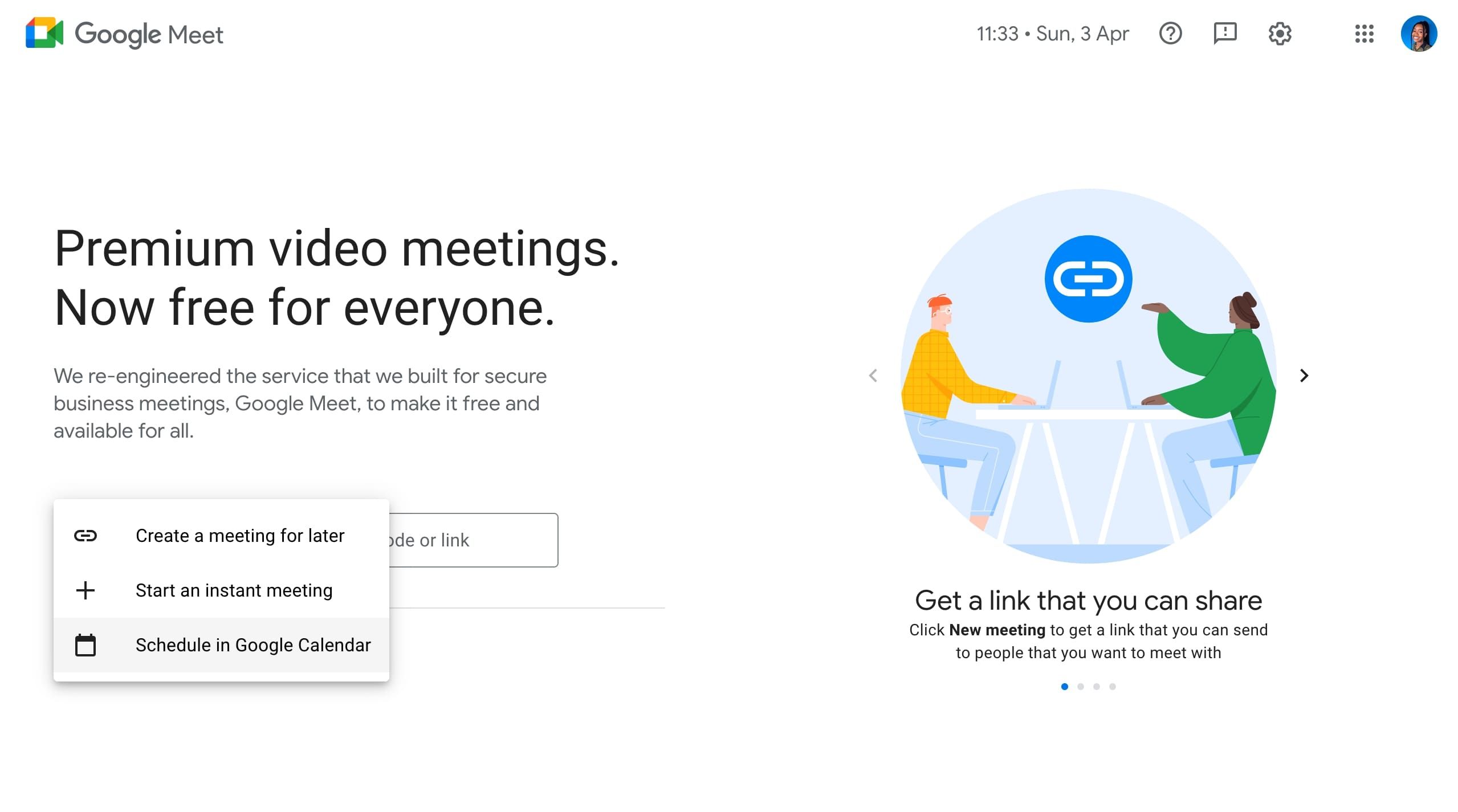 Schedule Google Meet from Google Calendar