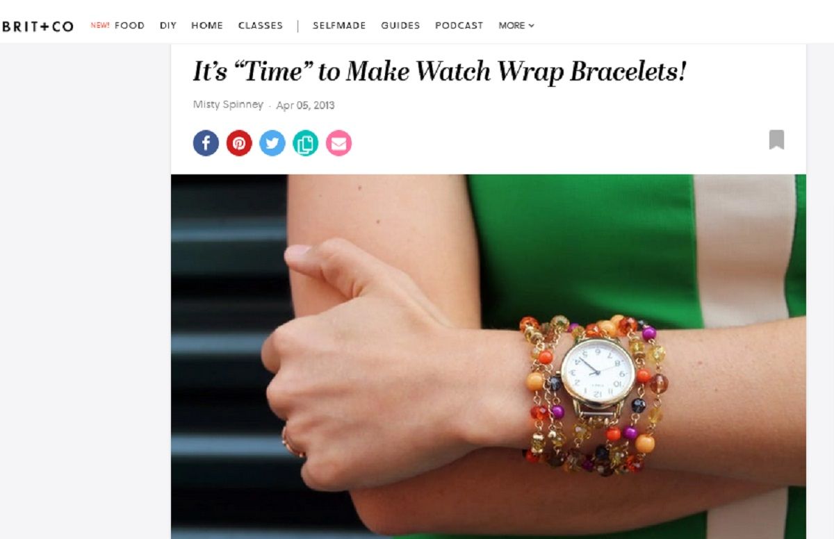 Screen grab on - It’s “Time” to Make Watch Wrap Bracelets!