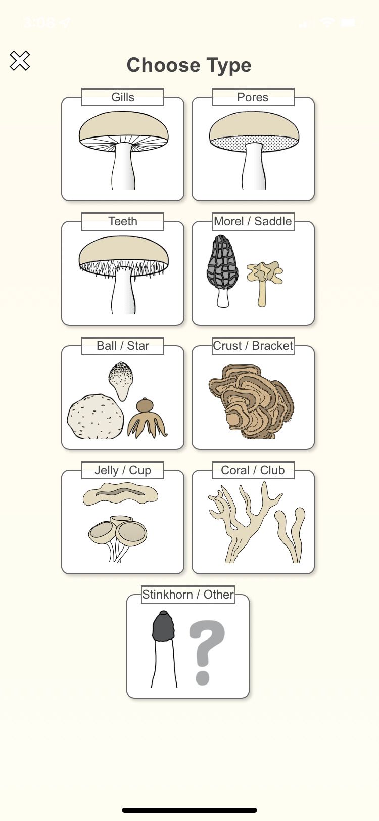 صفحه شناسایی برنامه Shroomify
