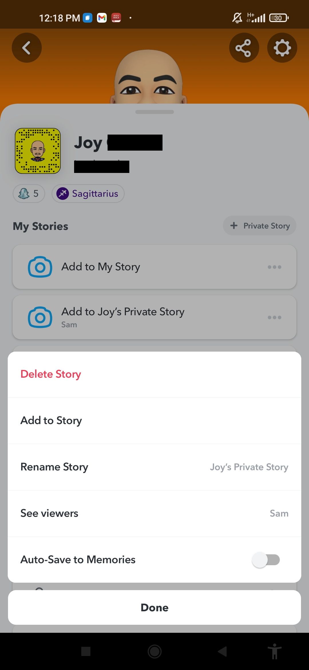Delete Snapchat Private Story 