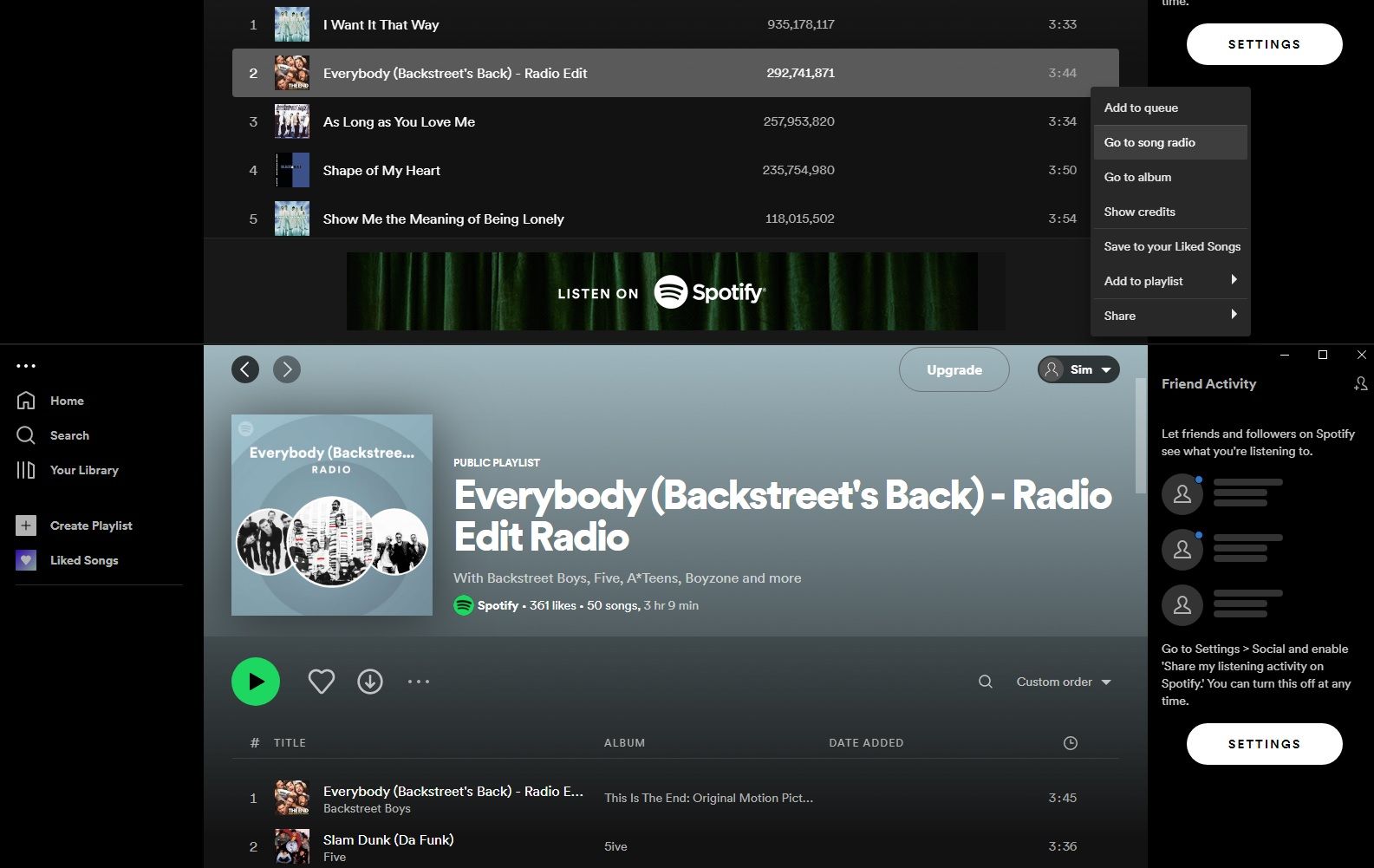 Spotify Radio feature