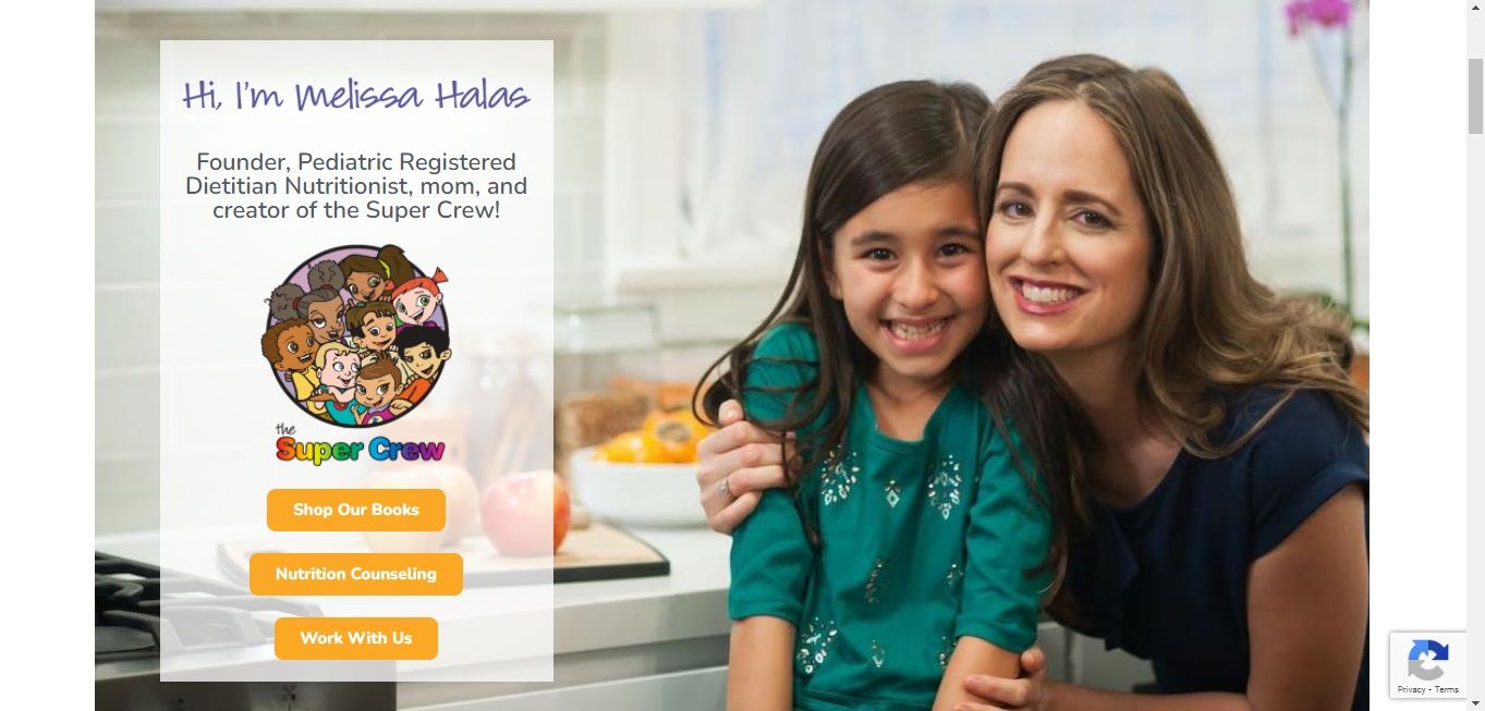 صفحه وب سایت SuperKids Nutrition