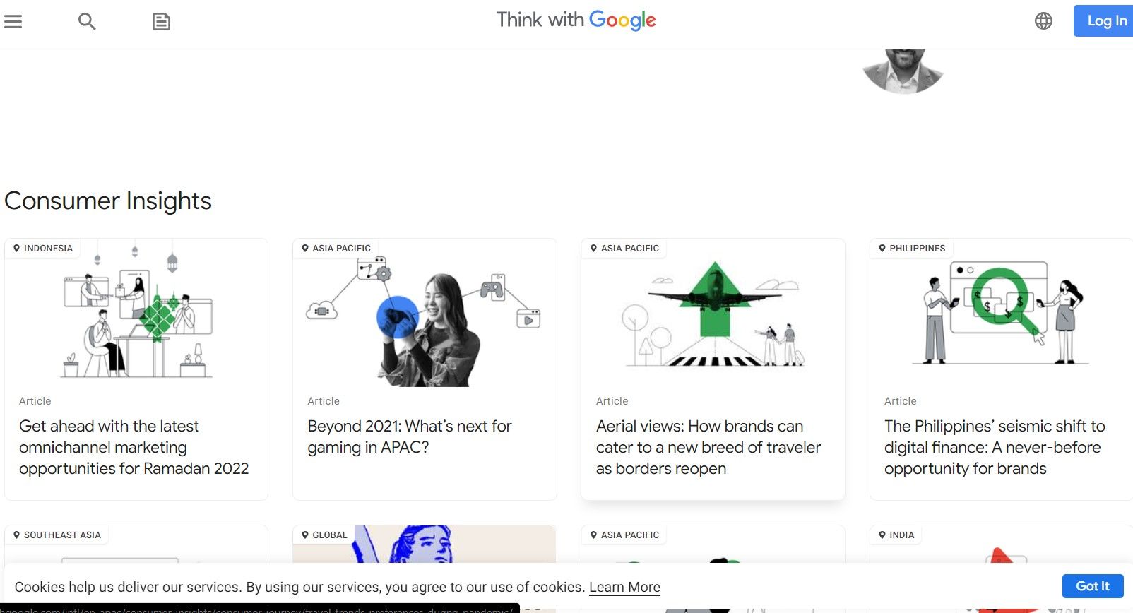 Think with Google consumer insights page