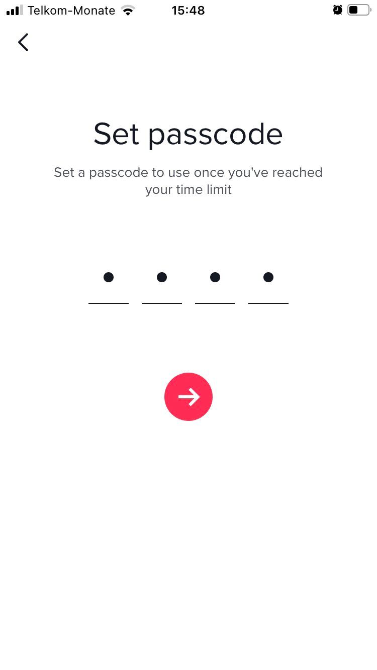 TikTok passcode for screen time management
