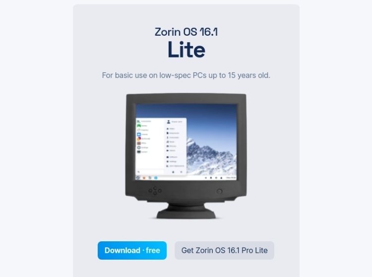 Zorin OS Lite Download Page