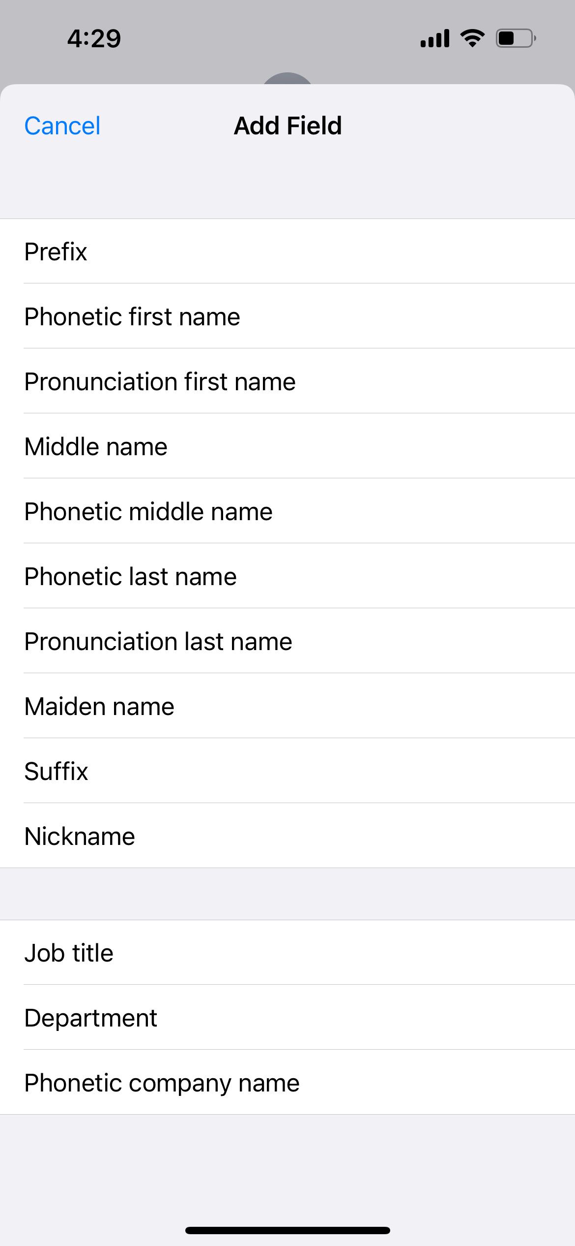 iphone contact add nickname