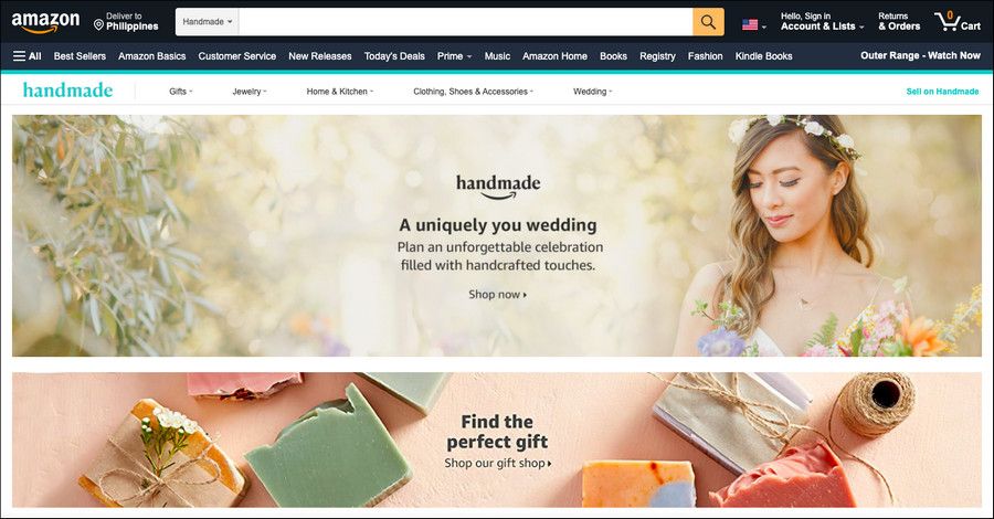 Amazon Handmade website