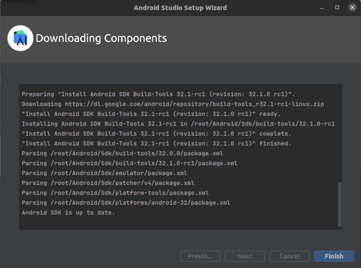 android studio final install page