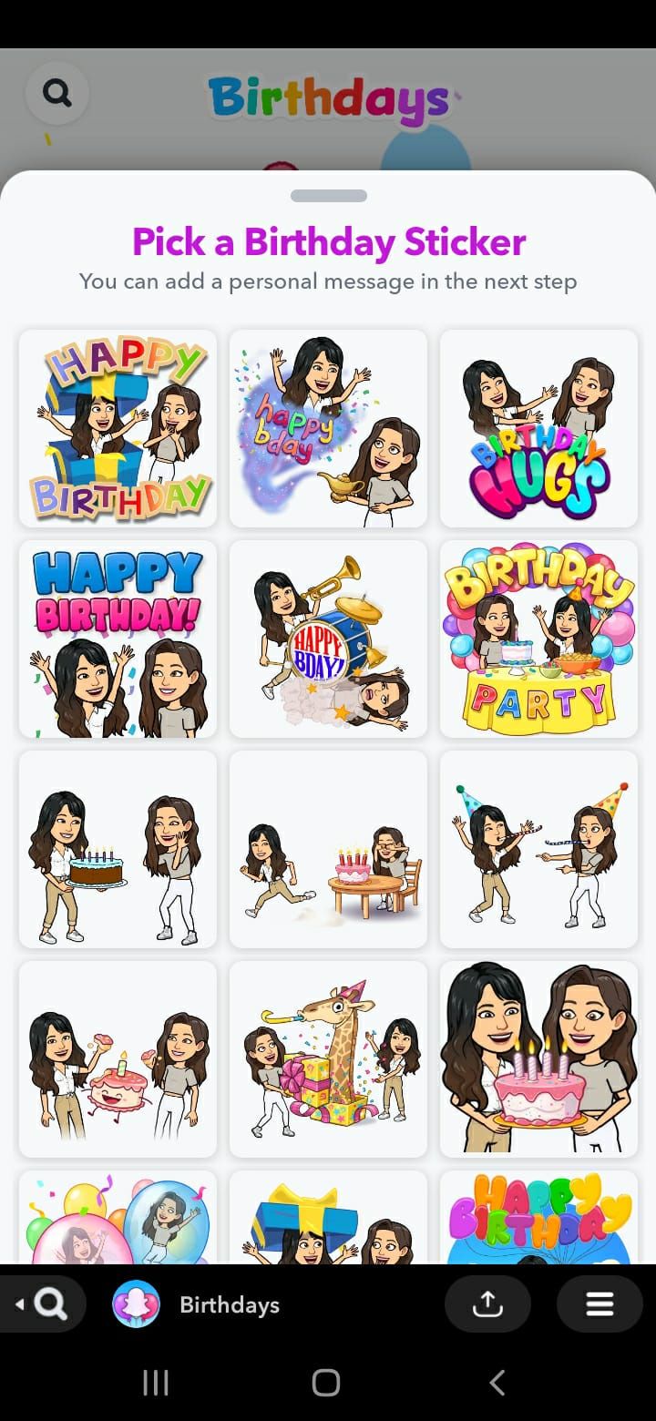 Snapchat's birthday stickers